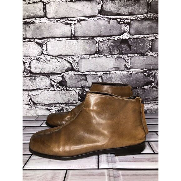 AGL Brown Leather Casual Back Zip Booties Ankle Boots Shoes Women Sz 36EU/6M US - Picture 2 of 16
